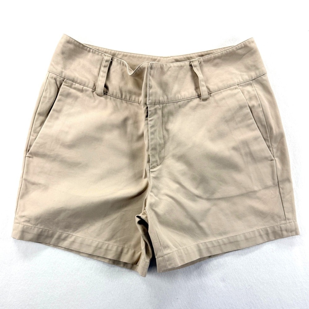 Banana Republic Khaki Chino Shorts Tan Size 6 Casual Cotton Blend